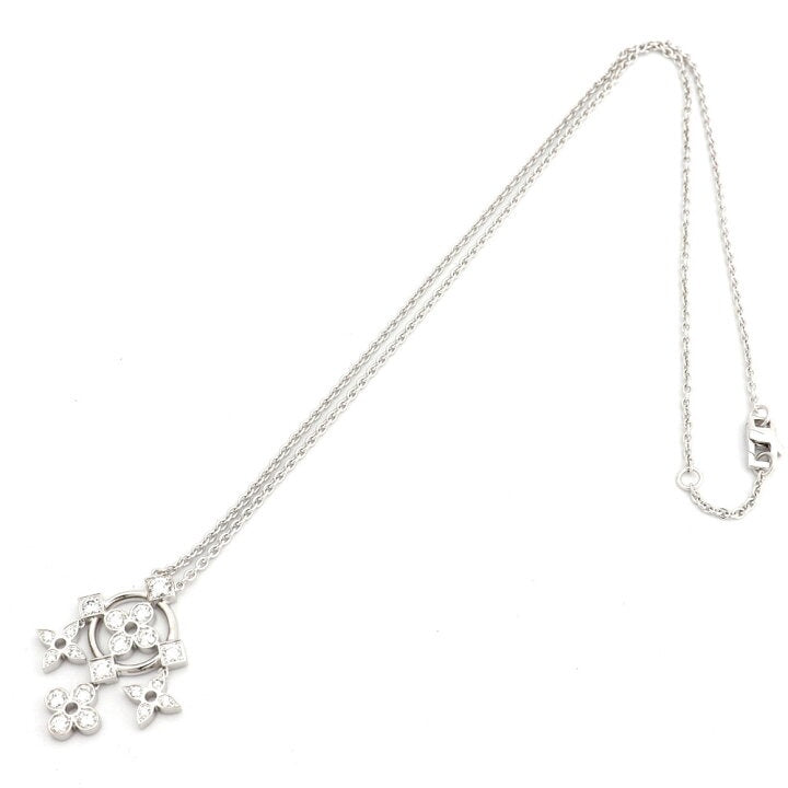 Louis Vuitton Diamond Pendantiff de Dantil 18KT White Gold Necklace & Pendant