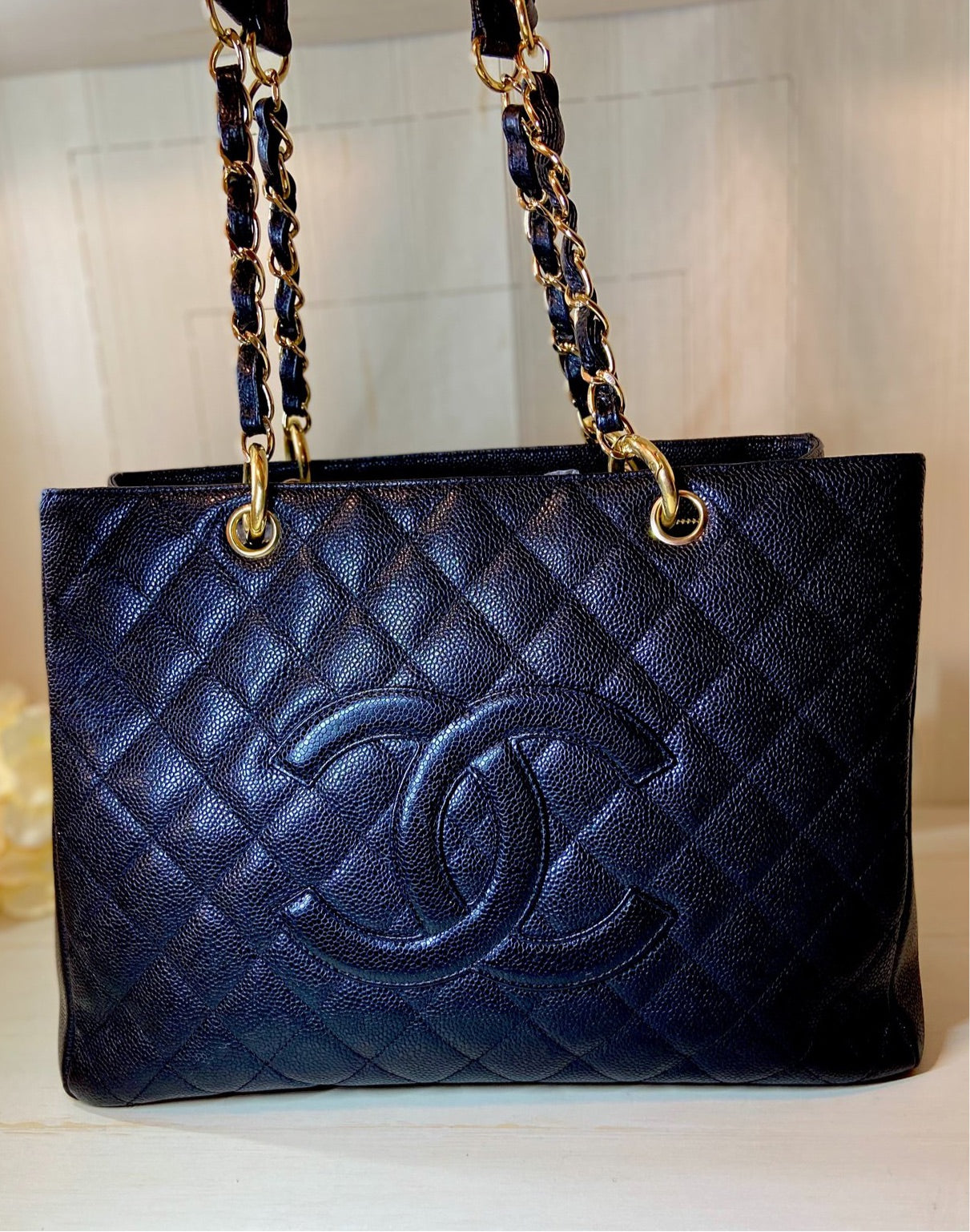 CHANEL GST Grand Shopper Tote Black Caviar Leather GHW Bag