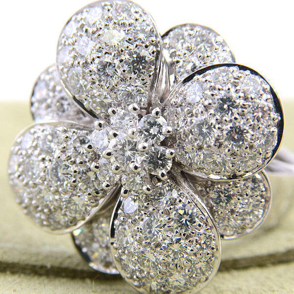 Van Cleef & Arpels VCA Diamond Cosmos Flower High-Jewelry 18KT Gold Ring