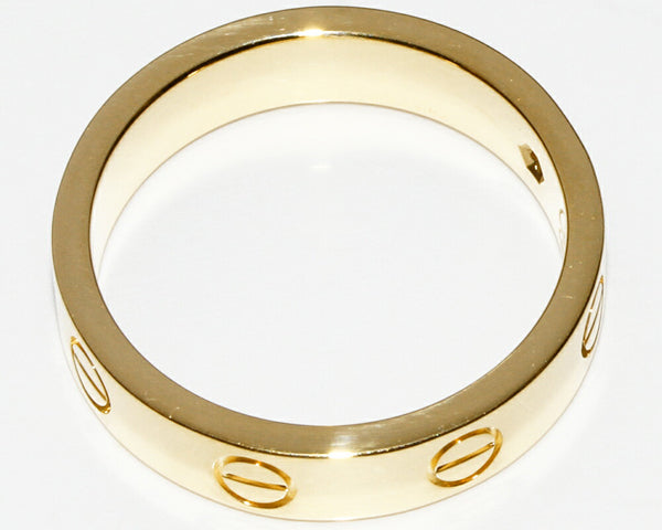 Cartier 1P Diamond Wedding Yellow Gold Love Ring Size 5