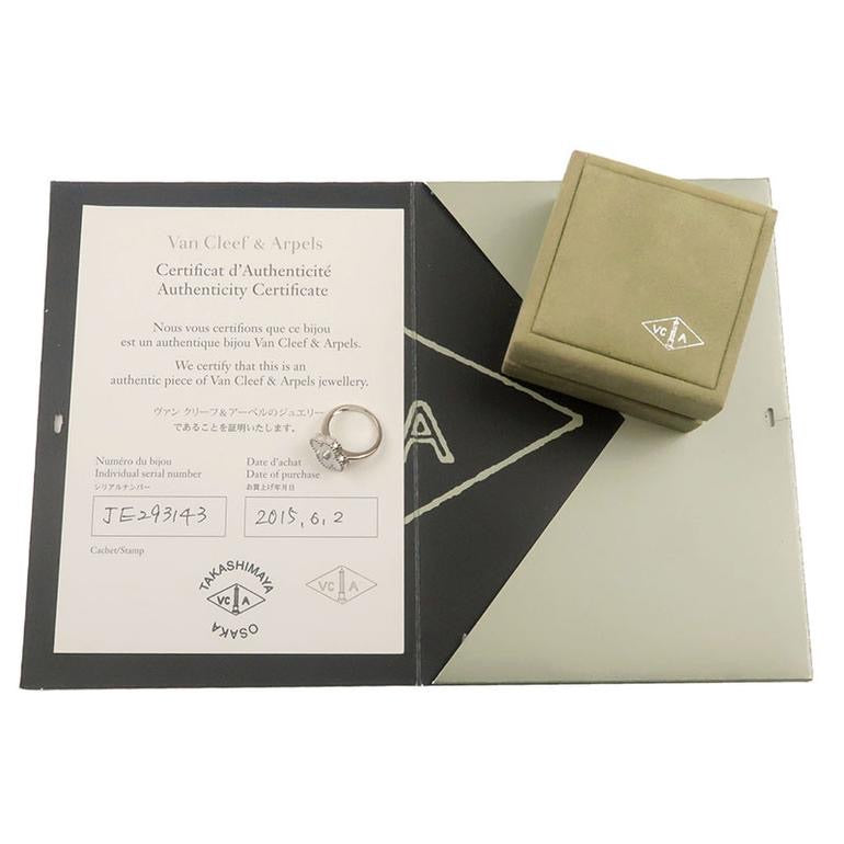 Van Cleef & Arpels Diamond Mother of Pearl Alhambra Ring Size 51/ US 5.5