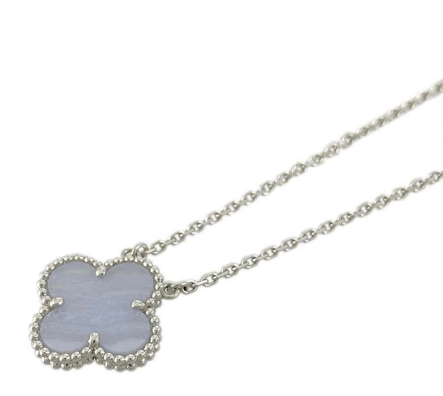 Van Cleef & Arpels Vintage alhambra K18WG (750) Chalcedony Necklace