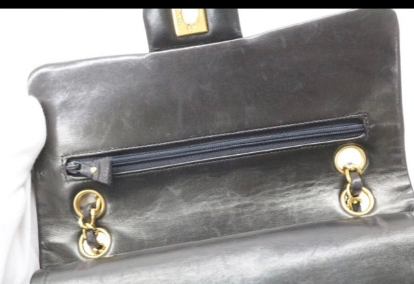 CHANEL Double Flap 23 Gold Hardware Lambskin Shoulder Bag
