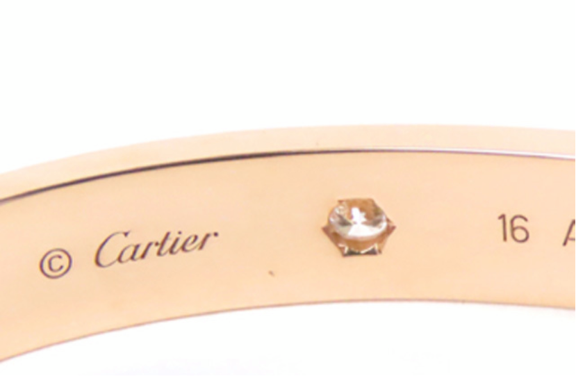 Cartier 4P Half Diamond 18KT Rose Gold Love Bracelet #16