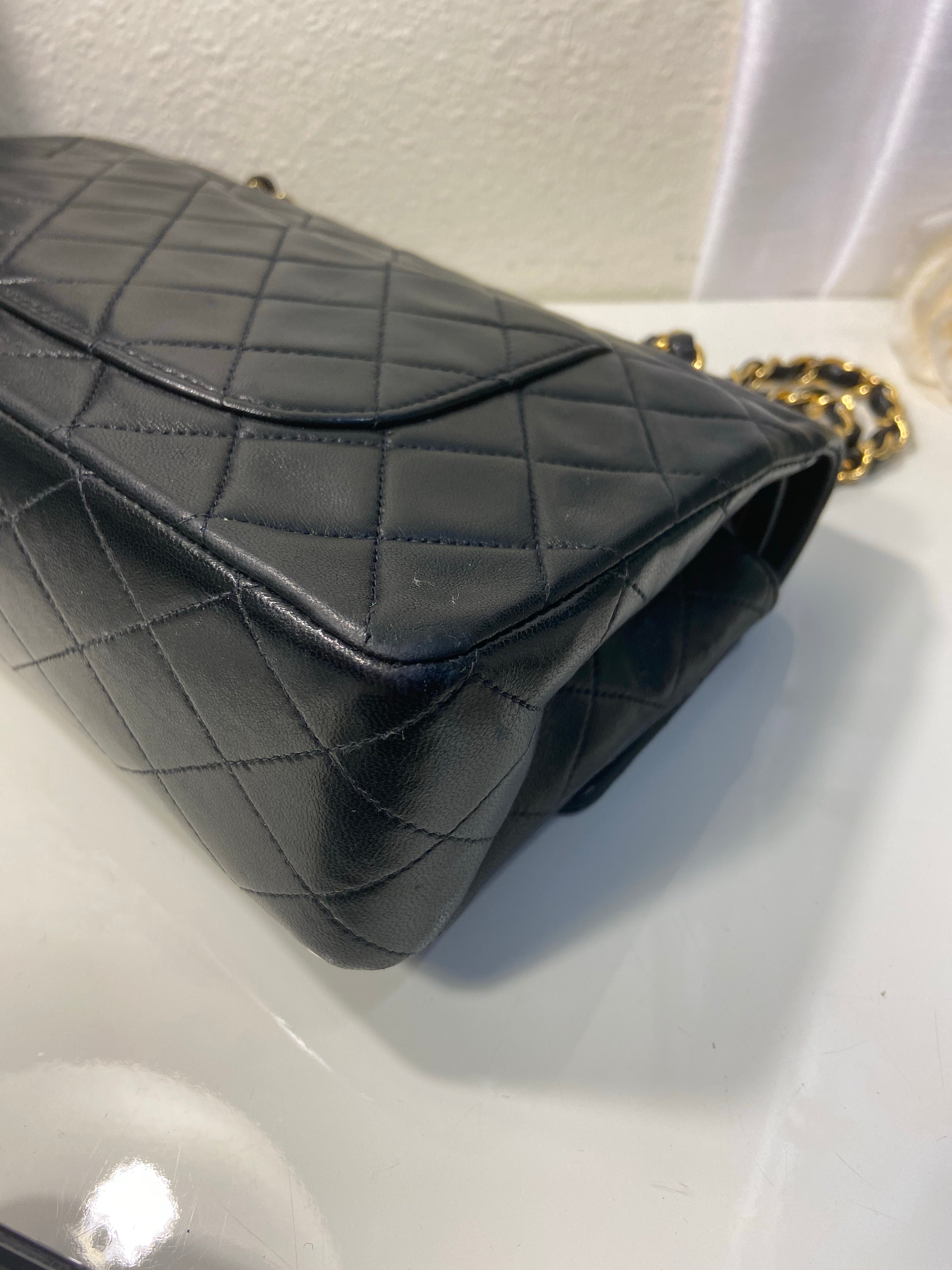 Sale! CHANEL Black Double Flap Lambskin Leather 25 Shoulder Bag