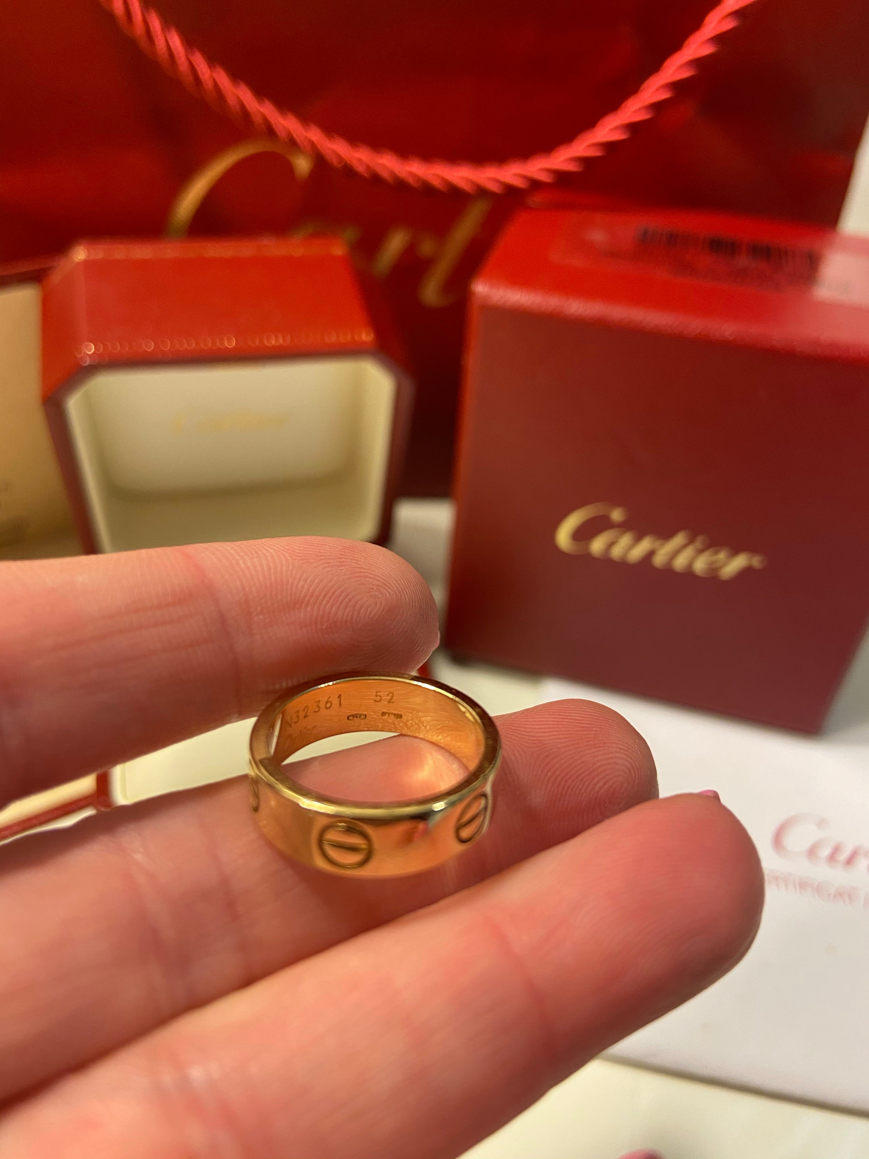 Cartier Full Size 18KT Yellow Gold Love Ring Size 52/ US 6