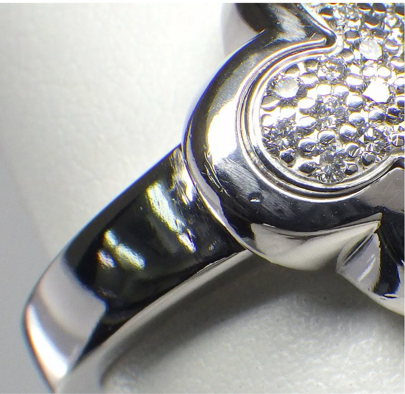 Van Cleef & Arpels VCA Diamond Pure Alhambra Ring Sz 5.5
