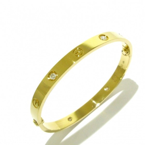 Cartier 4P / Half Diamond 18KT Yellow Gold Love Bracelet #17