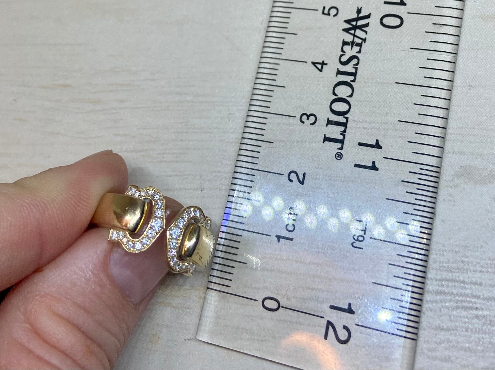 Cartier 2C de Cartier Diamond 18KT Yellow Gold Ring Size 5