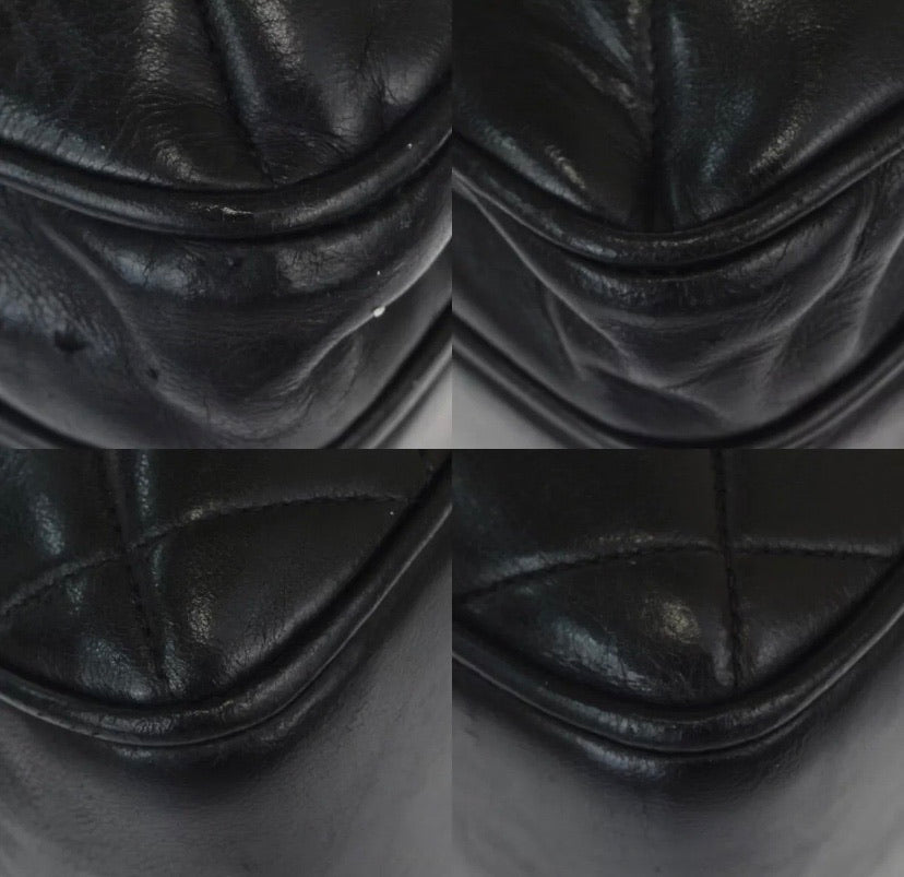 CHANEL Turn Lock Black Lambskin Tote Handbag
