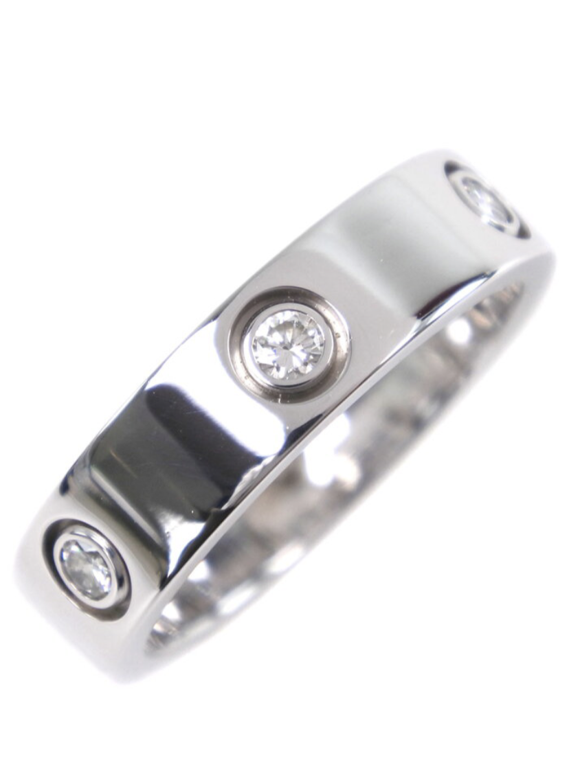 Cartier 6P Full Diamond Cartier Love Ring 18KT Gold #60/ US 9