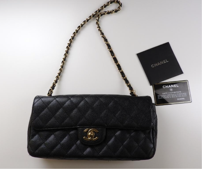 CHANEL Black Caviar Gold Hardware Flap Bag