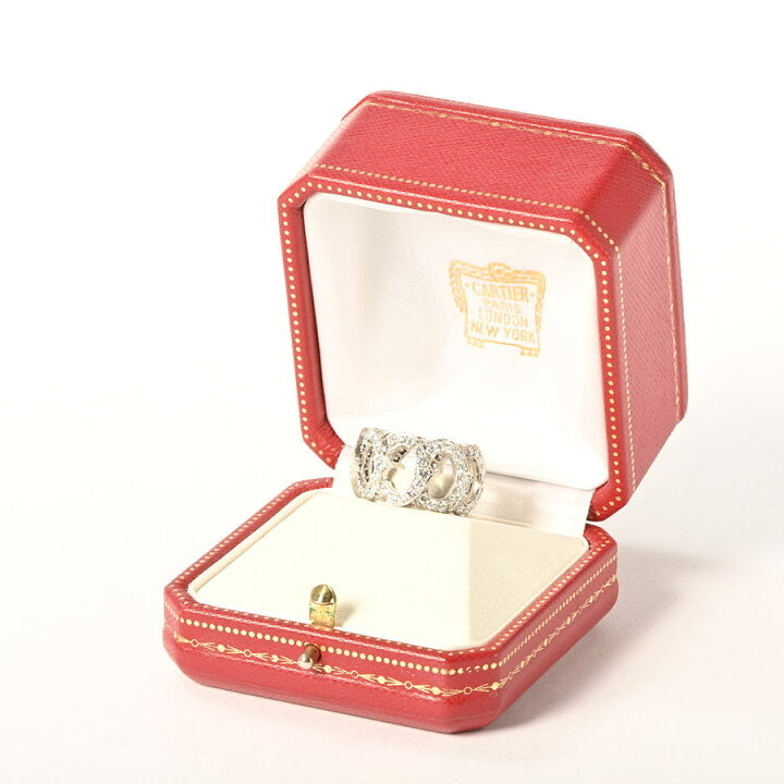 Cartier C de Diamond Entrelaces 18Kt White Gold Ring Size #54 / US 6.5
