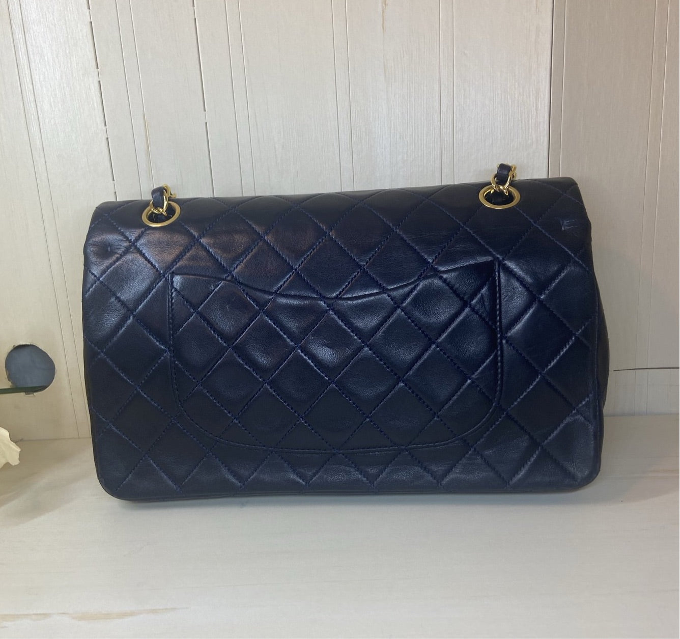 CHANEL Double Flap Quilted Lambskin Leather Gold Hardware Bag