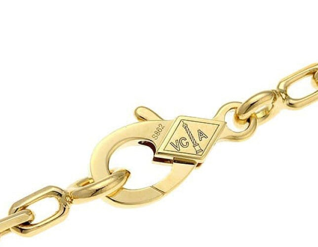 Van Cleef & Arpels Diamond-Paved Guilloche Vintage Alhambra 18Kt Gold Bracelet