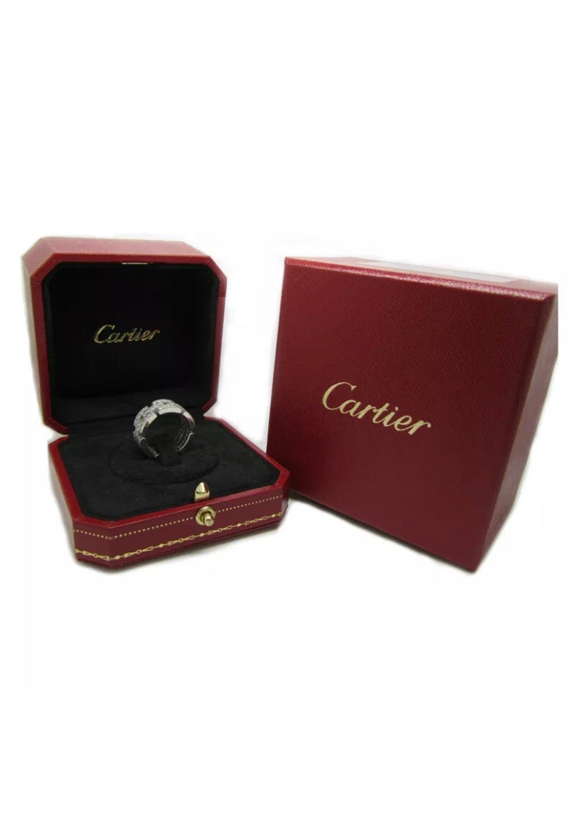 Cartier Tank Francaise Full Diamond 18KT White Gold Ring #49