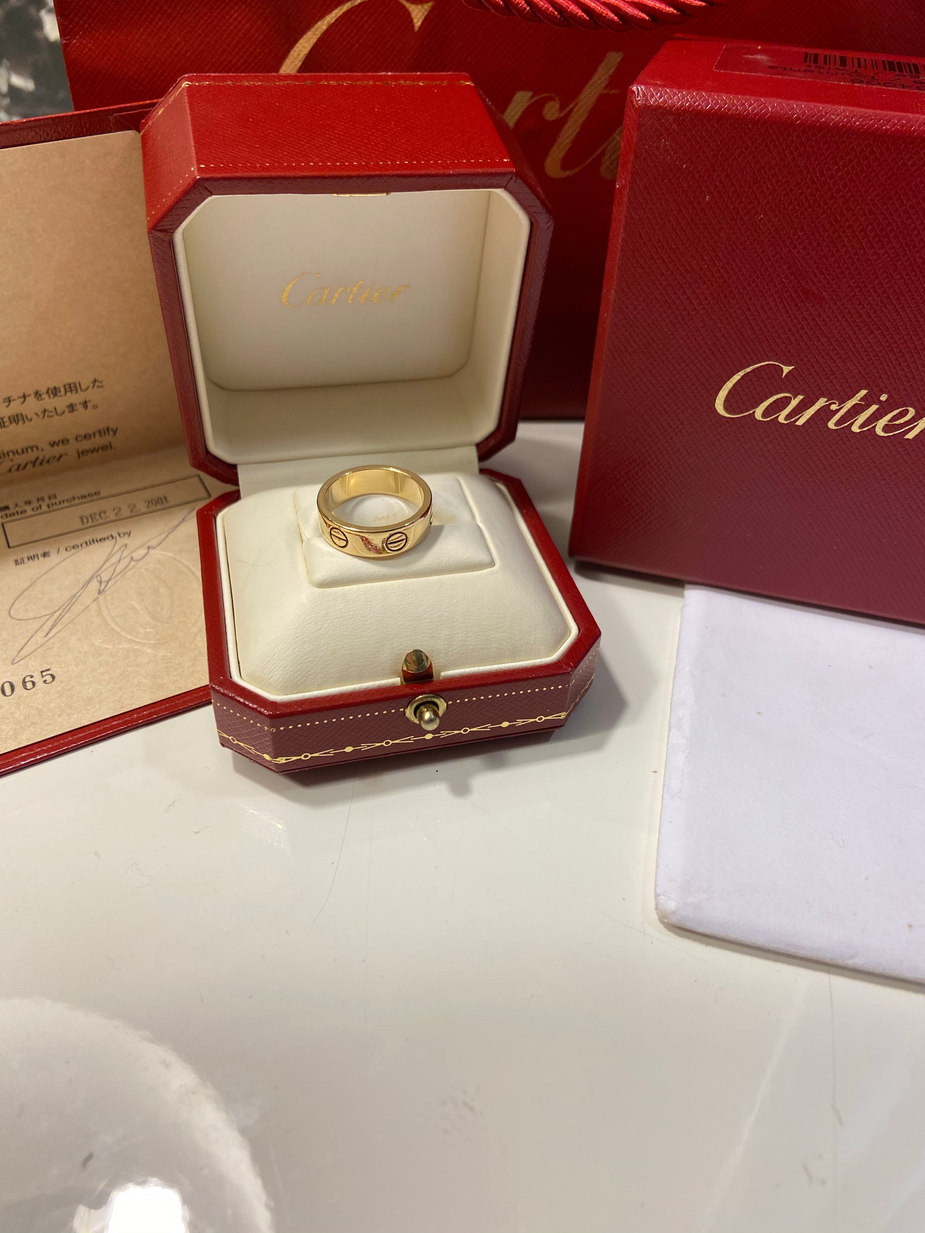Cartier Full Size 18KT Yellow Gold Love Ring Size 52/ US 6