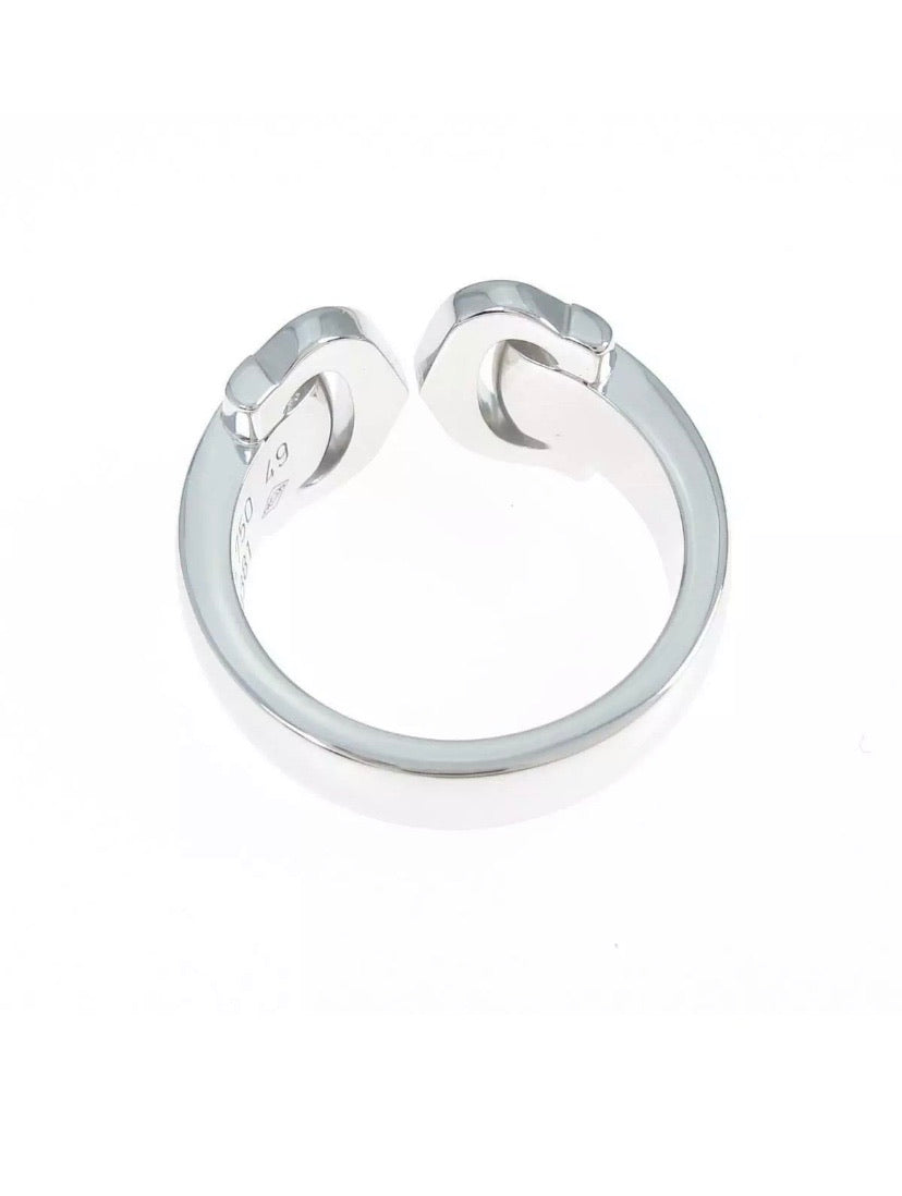 Cartier C de Cartier Logo 2C Diamond Paved Ring #49