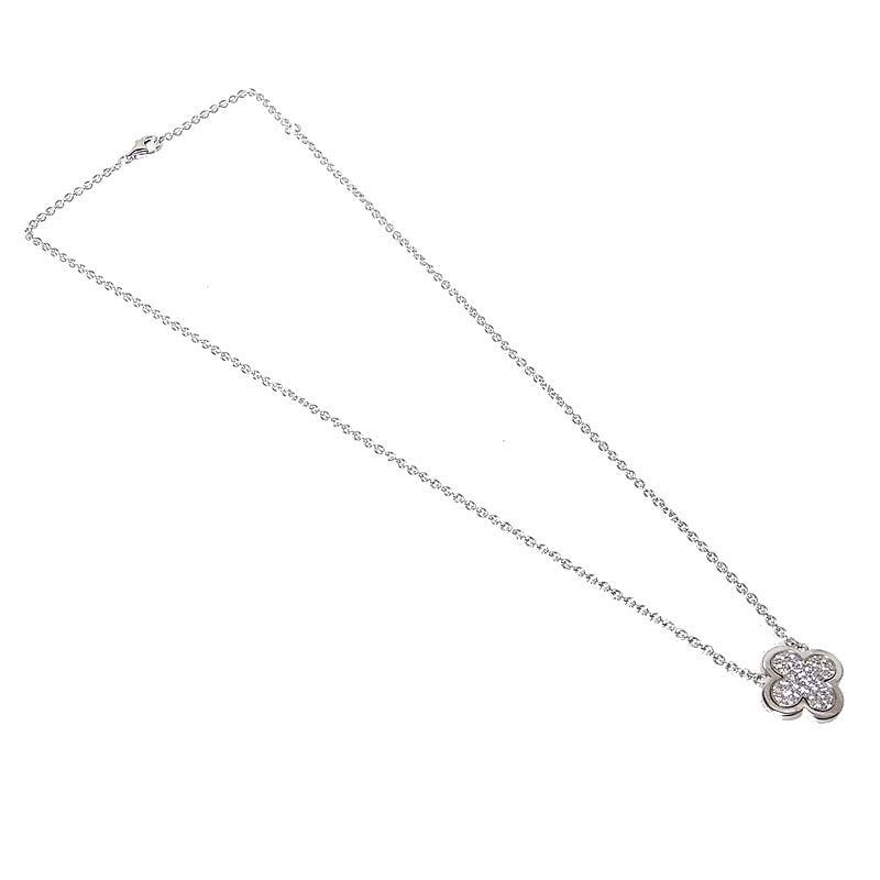 Van Cleef & Arpels Diamond Pure Alhambra 18Kt White Gold Large Version Necklace