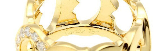 Cartier Diamond C de Entrelaces Yellow Gold Ring Size 50/ 5
