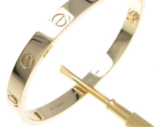 Cartier 18KT Yellow Gold Love Bracelet Size 17 New Screw System