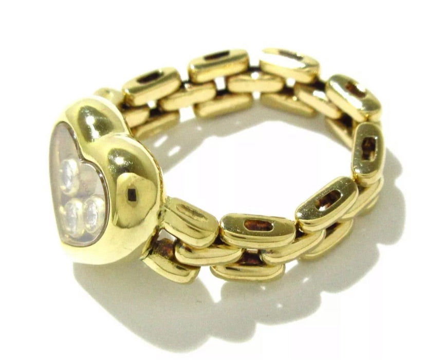 Chopard Happy Diamond 18KT Yellow Gold Ring Size 5