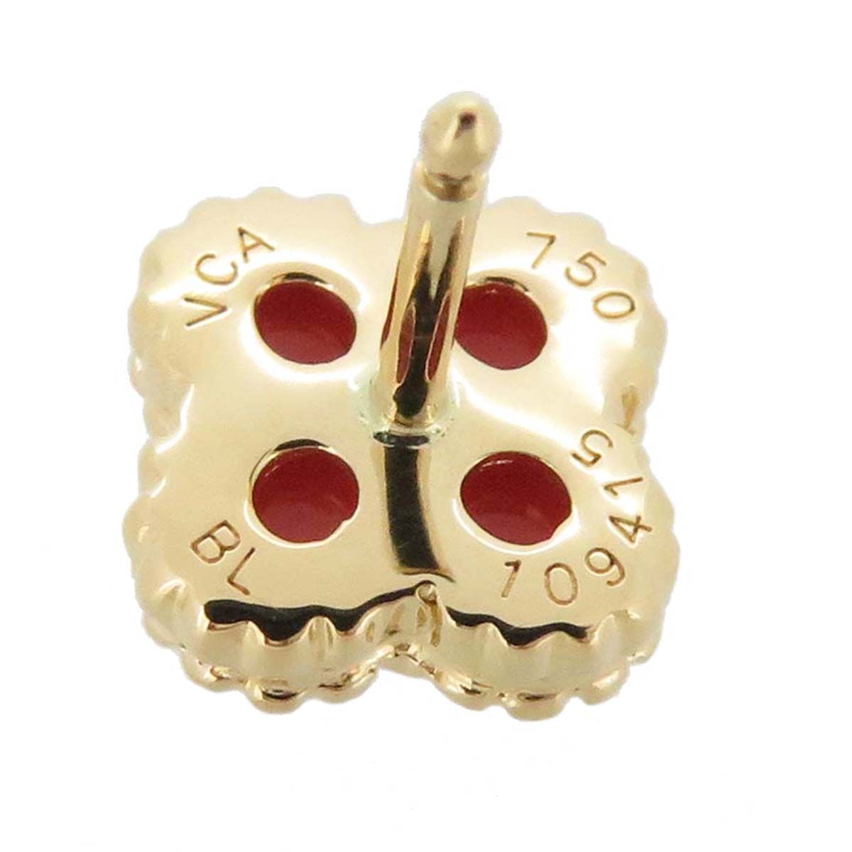 Van Cleef & Arpels Coral Sweet Alhambra 18Kt Yellow Good Earrings