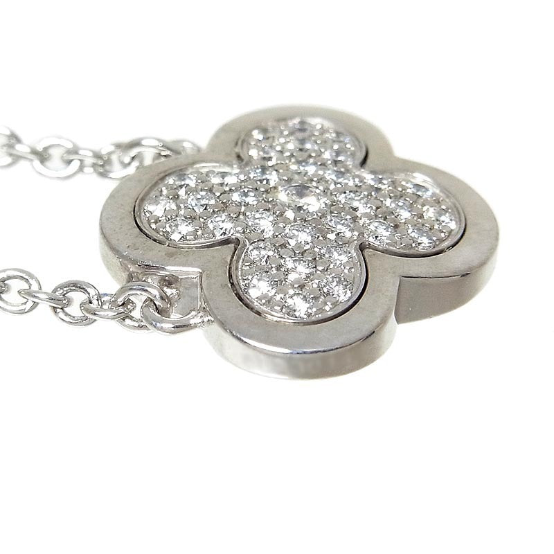 Van Cleef & Arpels Diamond Pure Alhambra 18Kt White Gold Large Version Necklace