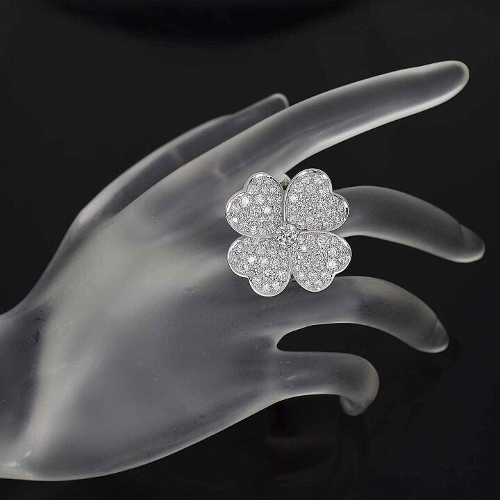 Van Cleef & Arpels Diamond Cosmos Ring, 18KT White Gold, Large Model