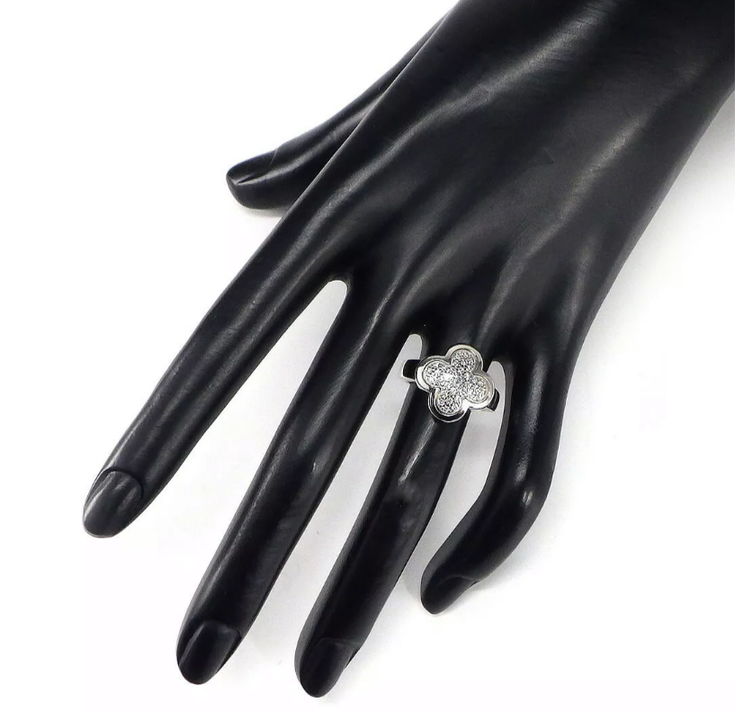 Van Cleef & Arpels VCA Diamond Pure Alhambra Ring Sz 5.5