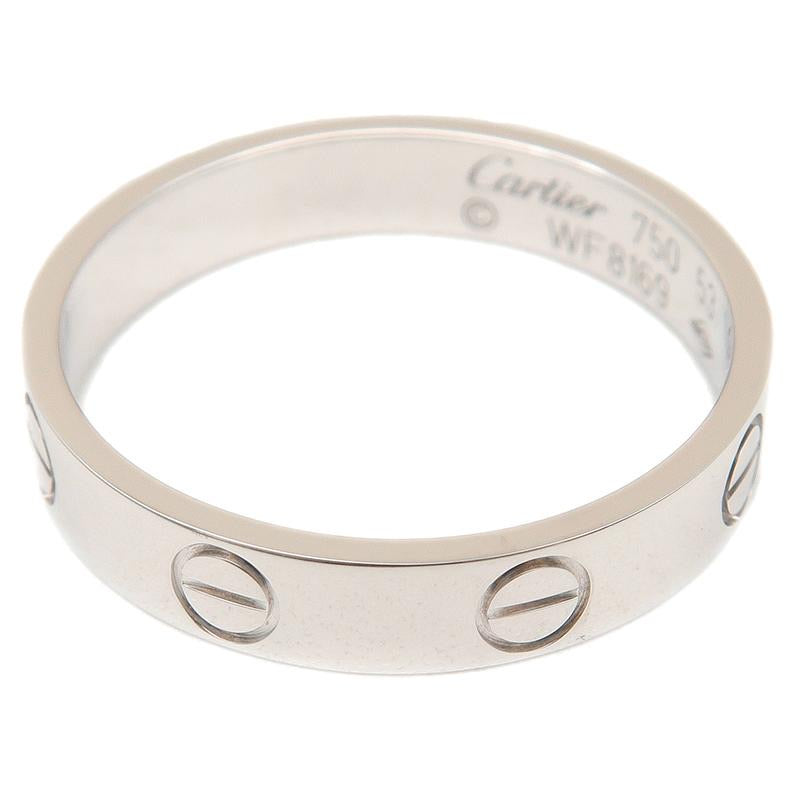 Cartier Mini Wedding Love Ring 18KT White Gold #53/ US 6 1/4