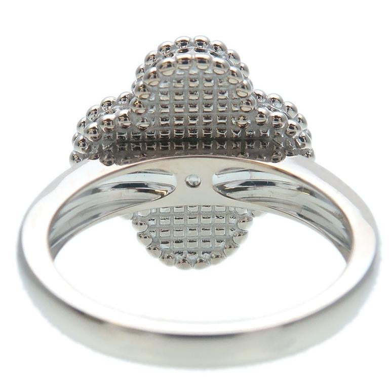 Van Cleef & Arpels Diamond Mother of Pearl Alhambra Ring Size 51/ US 5.5