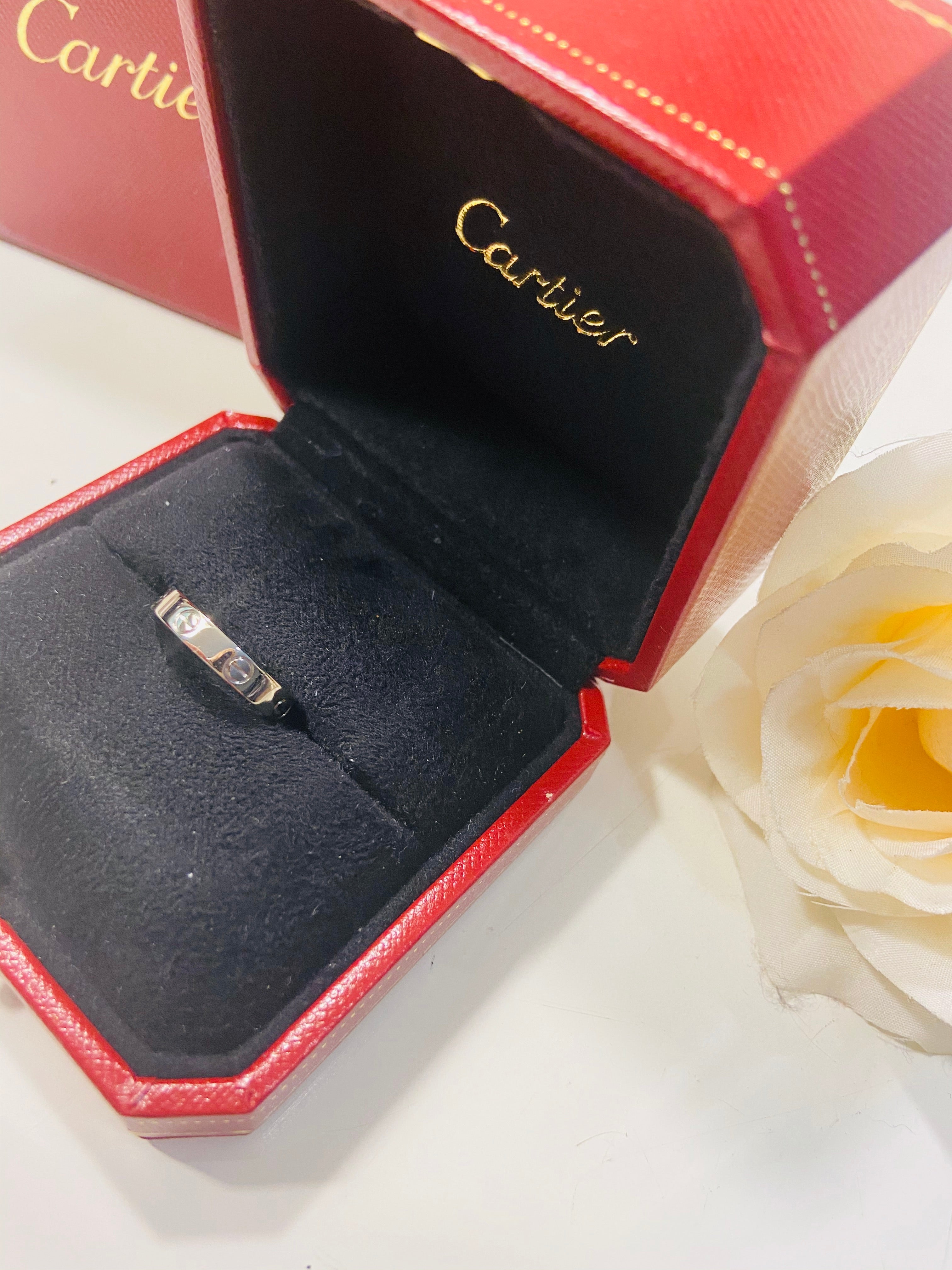 Cartier Mini / Wedding Love Ring 18KT White Gold #55/ US 7