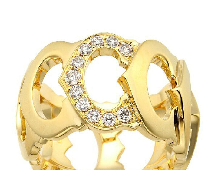 Cartier Diamond C de Entrelaces Yellow Gold Ring Size 50/ 5
