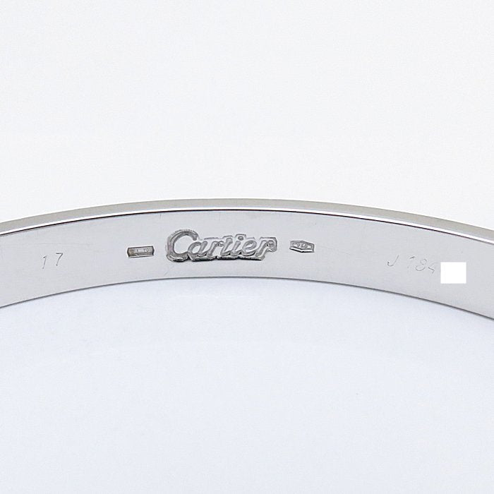Cartier 18KT White Gold Love Bracelet Size 17 w/ Cert