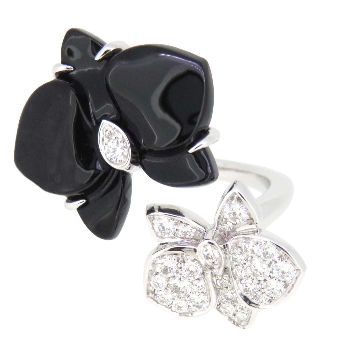 Cartier Caresse D’Orchidees Diamond Onyx White Gild Ring 5