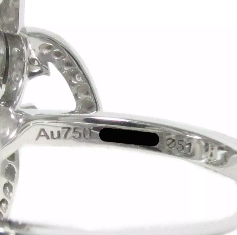 CHANEL Diamond Camelia 18KT White Gold Bypass Ring Size 5.5