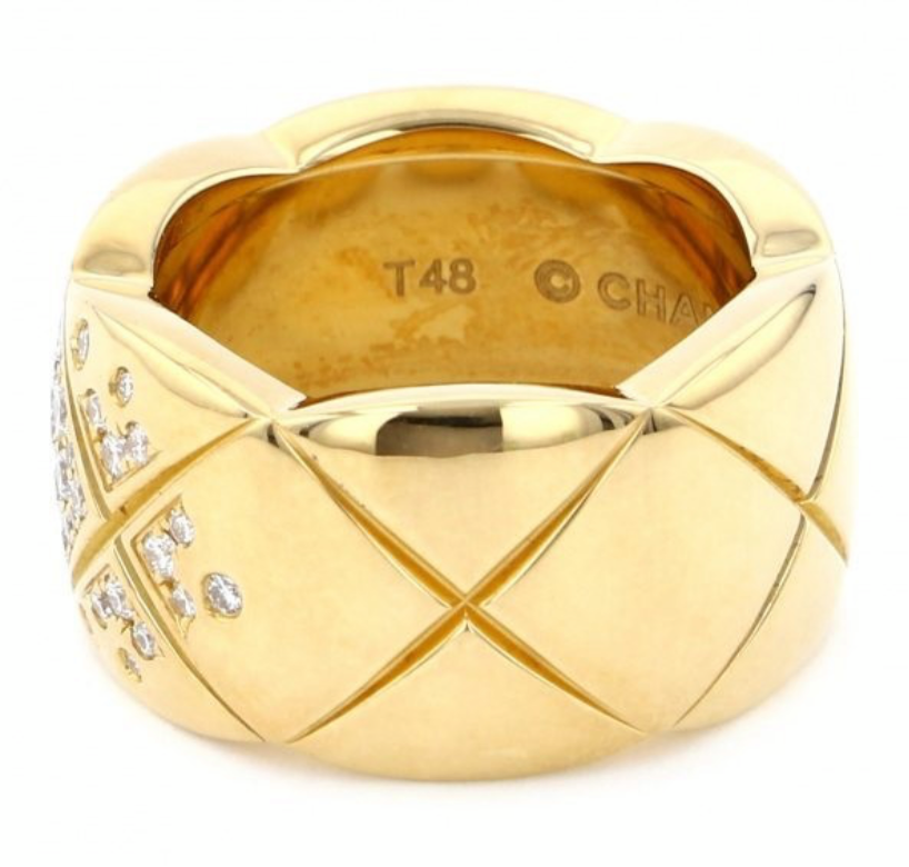 CHANEL Diamond Large CoCo Crush 18KT Yellow Gold Ring Size 55/ 7
