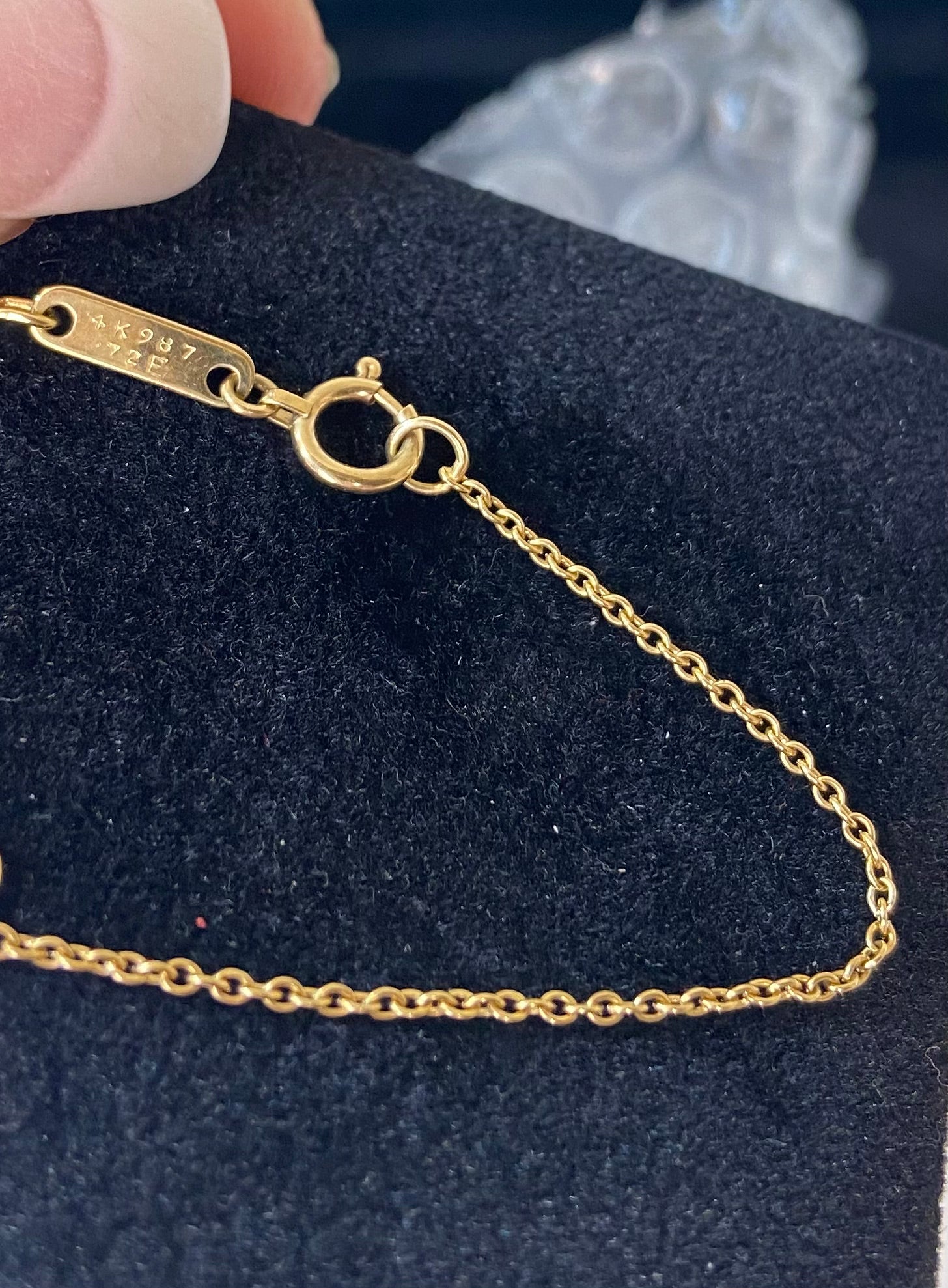 Rare Van Cleef & Arpels Coral Diamond Alhambra 18Kt Yellow Gold Necklace