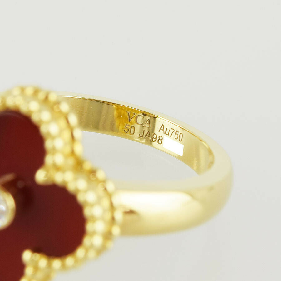 Van Cleef & Arpels Diamond Vintage Alhambra 18KT Gold Size 50 Ring