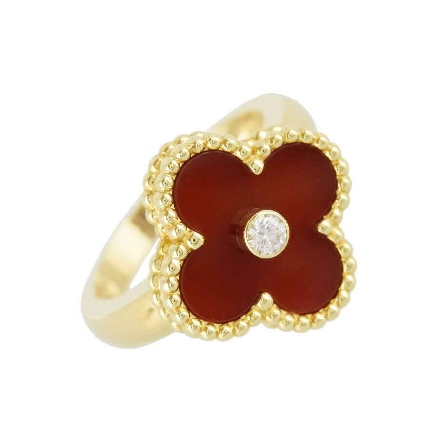 Van Cleef & Arpels Diamond Vintage Alhambra 18KT Gold Size 50 Ring