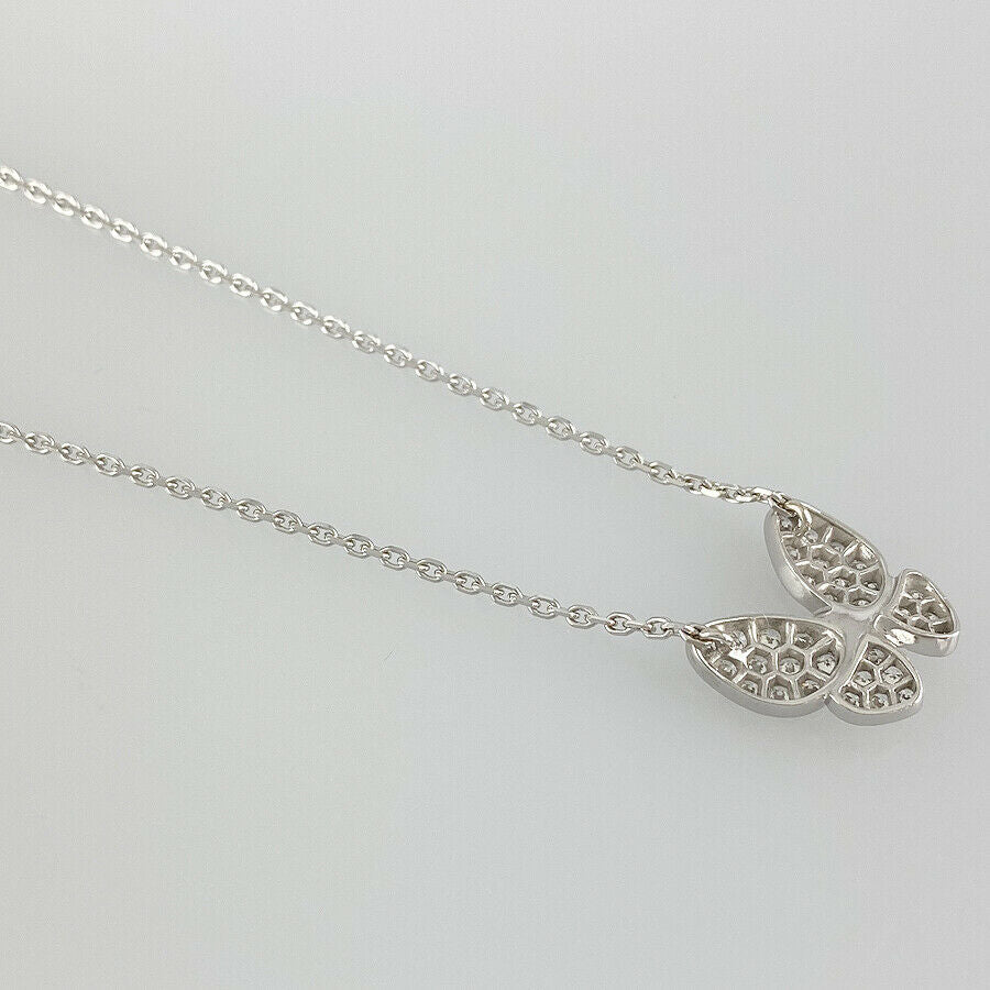 Van Cleef & Arpels Diamond Two Butterfly 18KT White Gold Papillon Necklace