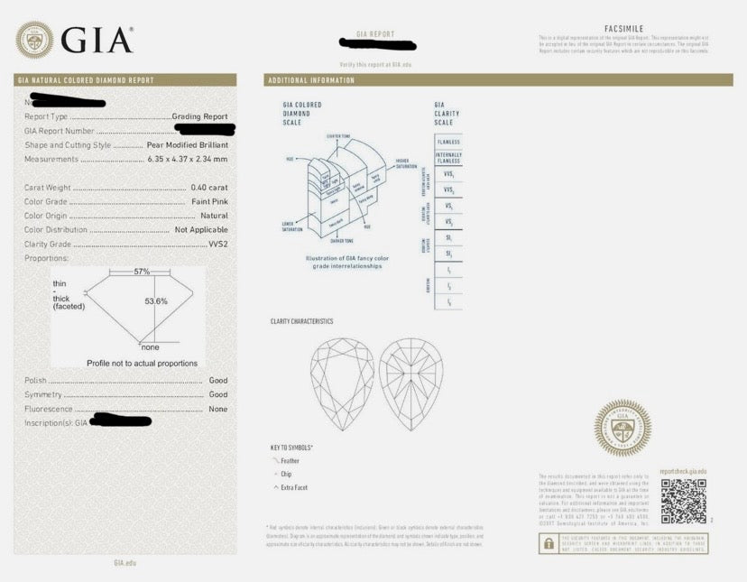 Pink & White 1.33ct GIA Certified Double Twist Natural Diamond 18KT Gold Ring