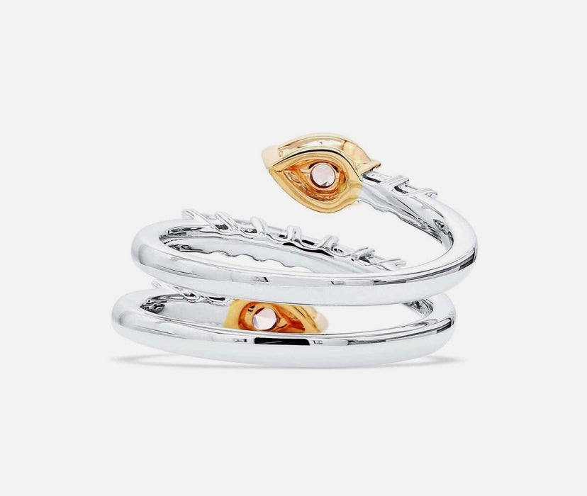 Pink & White 1.33ct GIA Certified Double Twist Natural Diamond 18KT Gold Ring