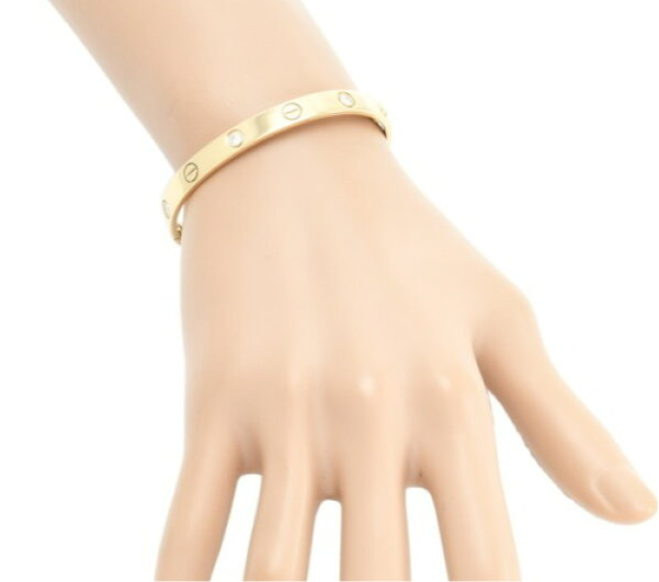 Cartier 6P Diamond Love Bracelet 18KT Yellow Gold Size 16