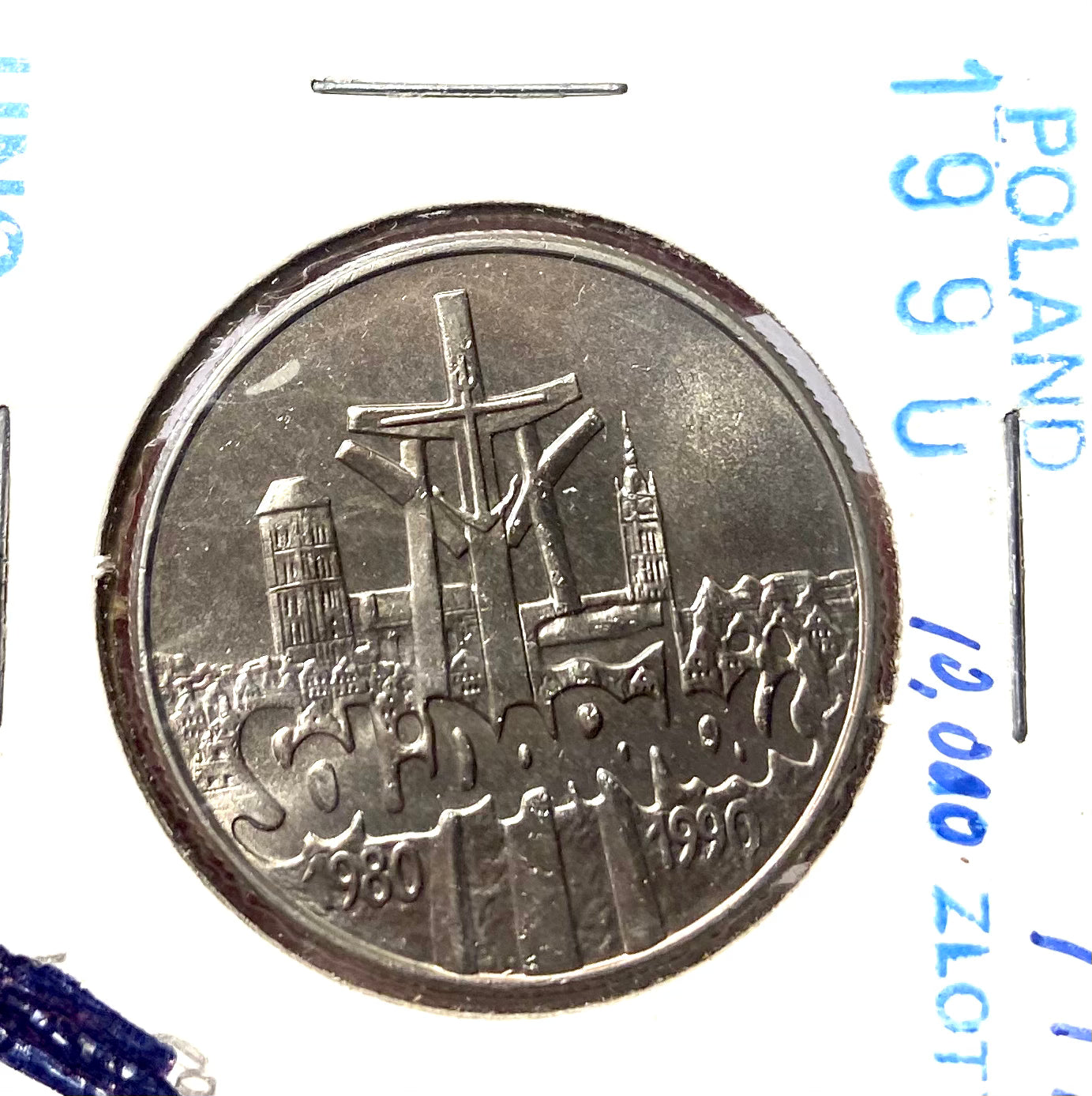 1990 Polish Solidarity Silver Coin 10,000 Zlotych