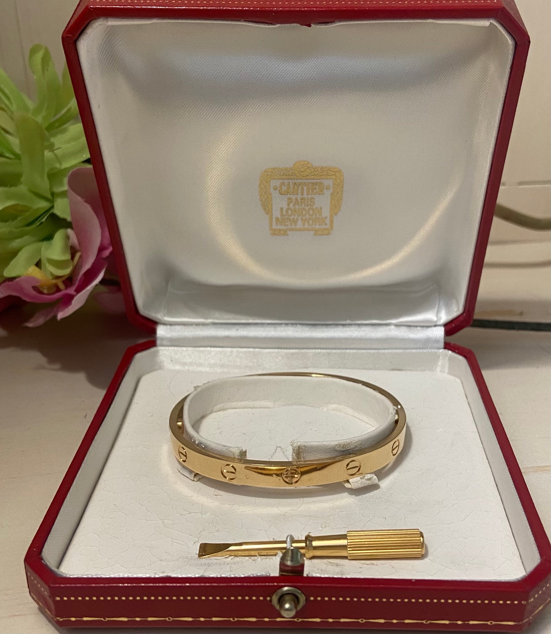 Cartier 18KT Yellow Gold Love Bracelet Size 19