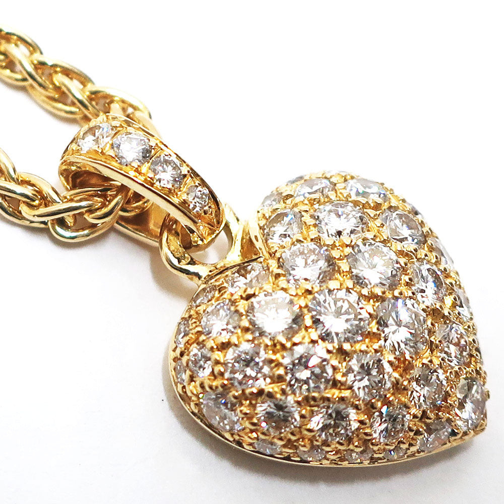 Cartier Diamond Puffy Heart 18Kt Yellow Gold Necklace