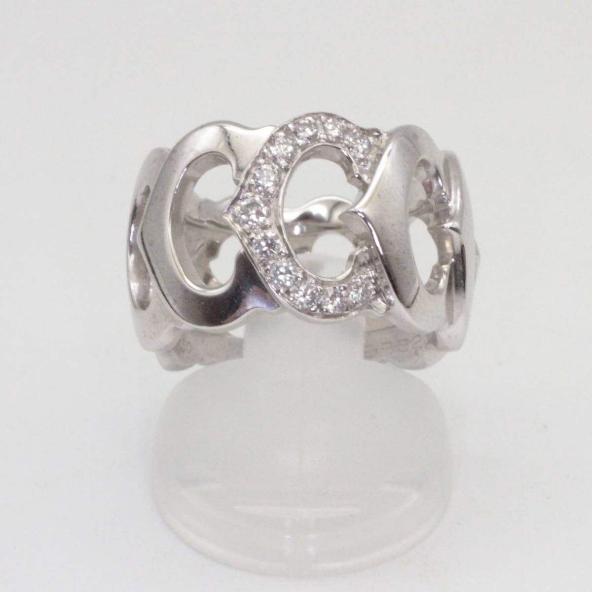 Cartier Diamond-Paved C Motif 18KT White Gold Ring