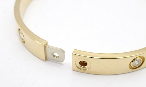 Cartier 6P Diamond Love Bracelet 18KT Yellow Gold Size 16
